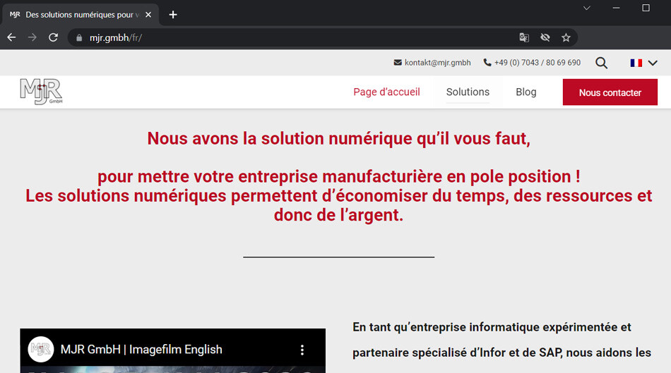 MJR France website
