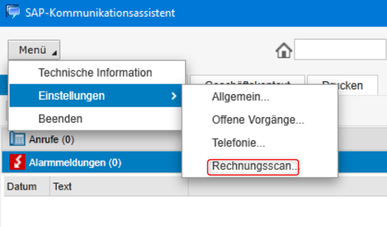 SAP Rechnungsscan Kommunikationsassistent